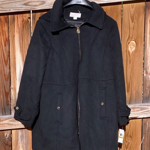 Michael Kors Zip Front Detachable Hooded Trench Coat Sz 3X - Picture 1 of 7